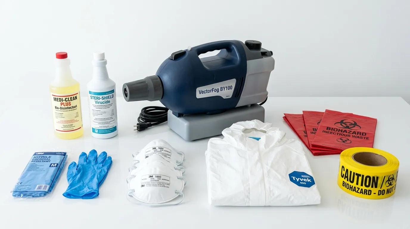 Professional biohazard remediation crew working in Rocky River